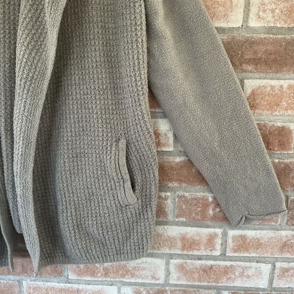 Barefoot Dreams CozyChic Lite Coastal Cardigan Gray Medium - Picture 2 of 7